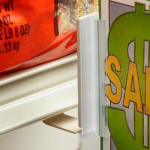 Under-Shelf Hardware Mount Gripper Sign Holder with Hinge