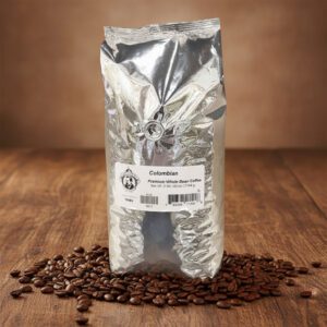 Pear's Whole Bean Coffee Colombian Flavor in a 2.5 pound bag and packed in 2 per case