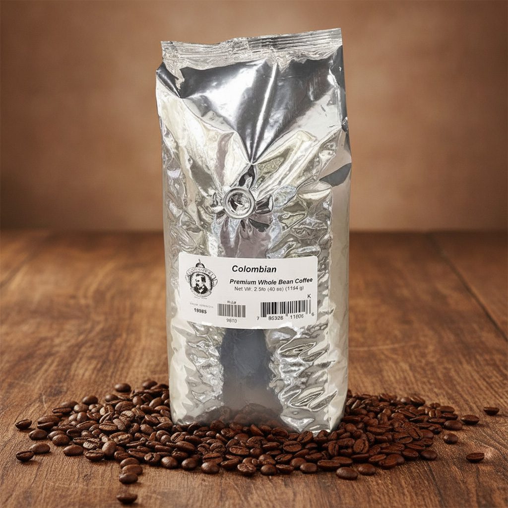 34651-Pears-Whole-Bean-Coffee-Colombian-2-bags Pear's Whole Bean Coffee Colombian Flavor in a 2.5 pound bag and packed in 2 per case