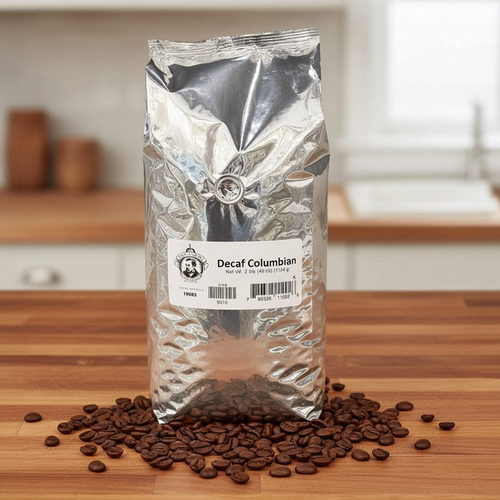 34660-Pears-Whole-Bean-Coffee-Decaf-Colombian-2-bags Pear's Whole Bean Coffee decaf Colombian Flavor in a 2.5 pound bag and packed in 2 per case