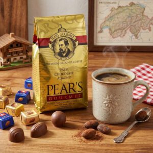 Pears Ground Coffee Swiss Chocolate Almond 8oz bag