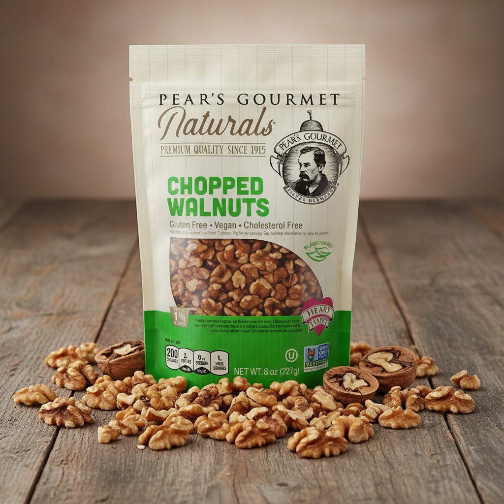 34946-Pear’s-Gourmet-Walnut-Pieces-8oz Pear’s Gourmet Walnut Pieces 8oz Baking Nuts 6 bags per case