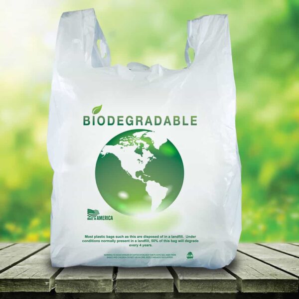 Biodegradable* Plastic Shopping Bag with Earth Design - 1000 Pack (100200)