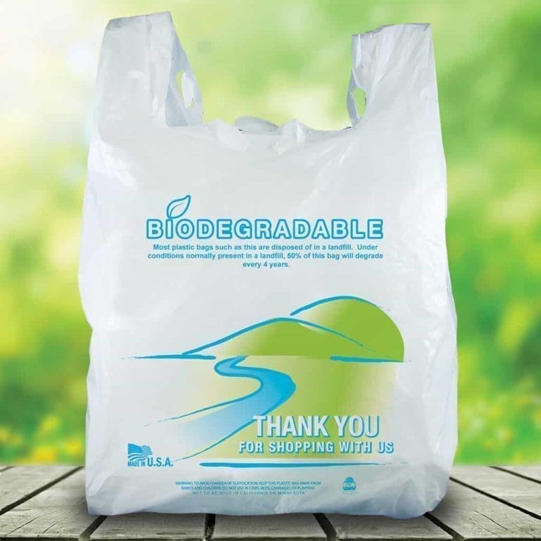 Shopping Bags Biodegradable Plastic River & Trees Design