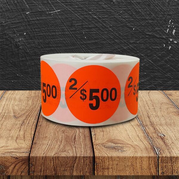 2/$5.00 Label - 1 roll of 500 (500741)