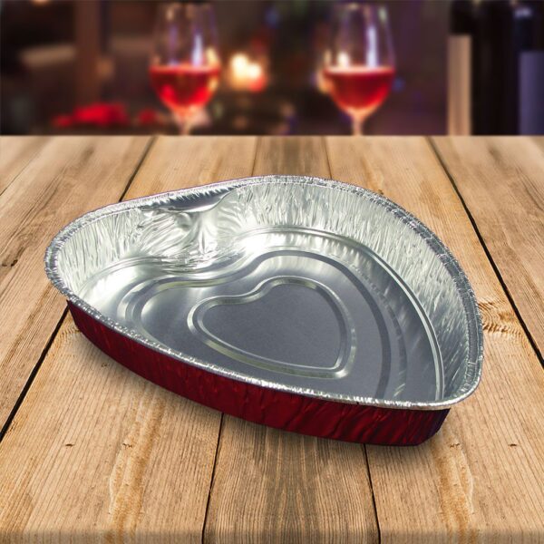Red Foil Heart Shaped Pan - 100 Pack (260078)