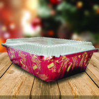 Holiday 2.25 lb Foil Bake Pan with Dome Lid - 100 Pack (260476)