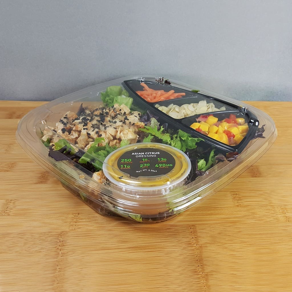 48 oz. 9 inch Clear Take Out Bowls from Placon for premade Meals