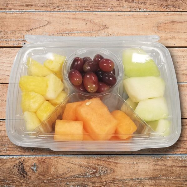 30 oz. 4 Compartment Rectangle Tamper Evident Take Out Containers - 150 Pack (261608)