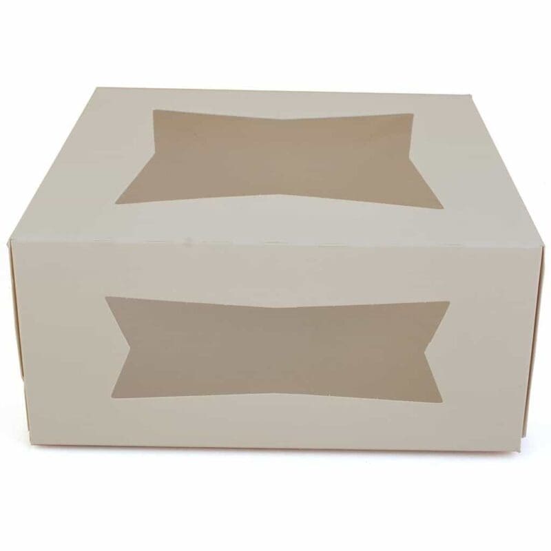 9 inch White Cake Box with Window 9 x 9 x 4 - Brenmarco.com