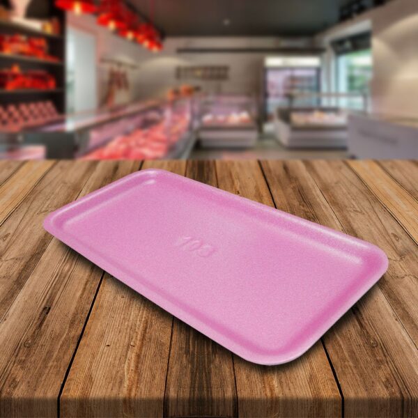 10S Pink Foam Tray 10.75 x 5.75 x 0.5 in - 500 Pack (370018) CALL FOR ORDERING