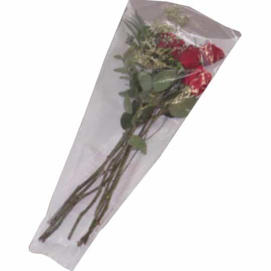 Large Bouquet Sleeves (Sealed Bottom) White & Clear - 100 Pack (410005)