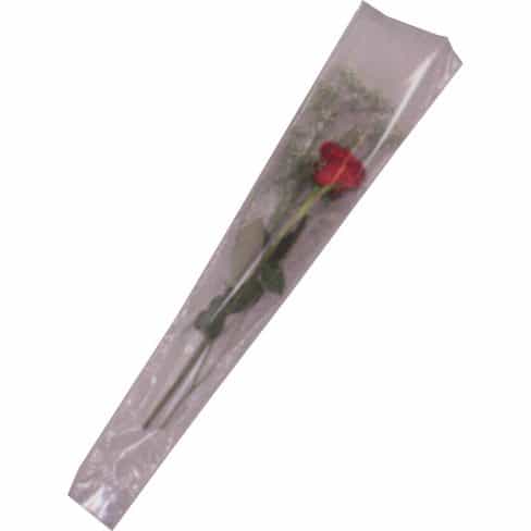 Single Rose Sleeves White & Clear - 100 Pack (410021)