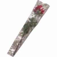 Single Rose Sleeves (Sealed Bottom) Silver & Clear - 100 Pack (410023)