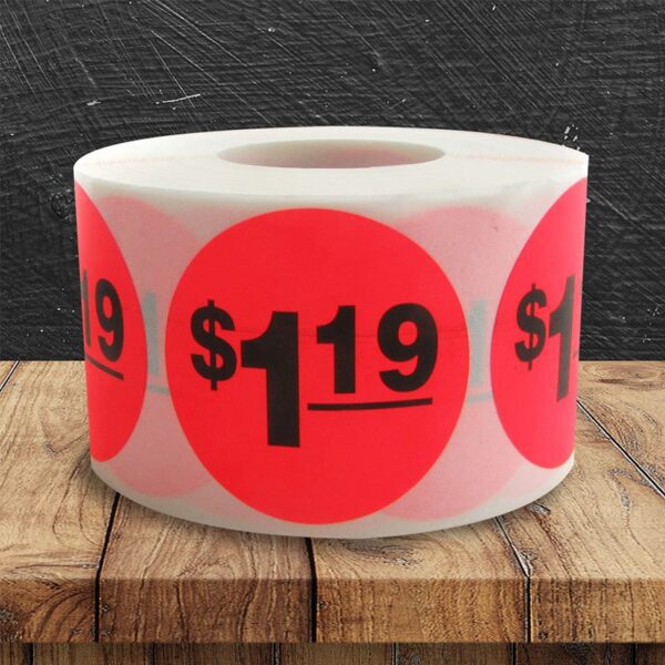 $1.19 Pricing Label - 1 roll of 500 (500013)