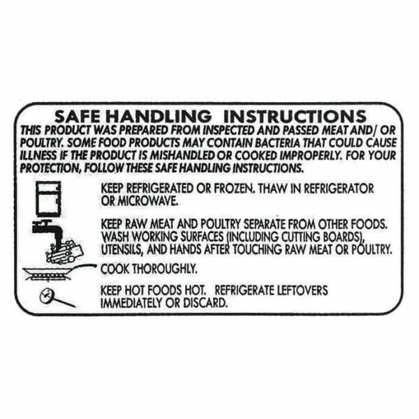 Safe Handling Label Black 1.25 x 2.25 in. - 1 roll of 1000 (500386)