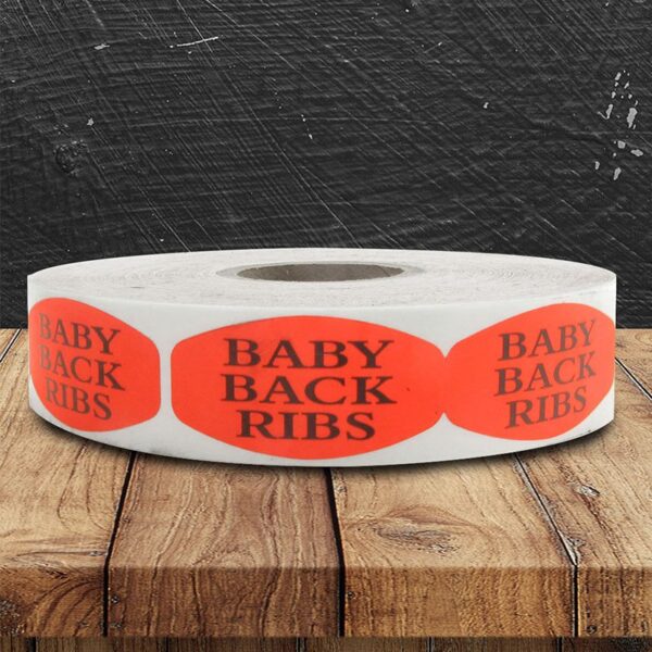 Baby Back Ribs Label - 1 roll of 1000 (540140)