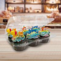 6 Count Plastic Cupcake Container - 500 Pack (260153)