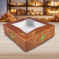 9 inch Pie Box Hearth Stone Design with Window - 200 Pack (360364)
