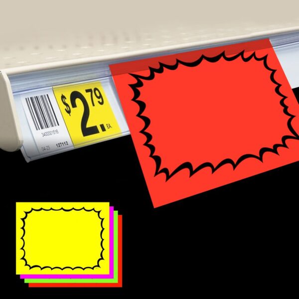 Ultra Day-Glo Square Cut Bursts Blank 1 up Sign Card - 100 Pack (400745)