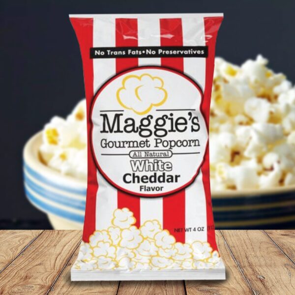 Maggies Original Popcorn with Salt Seasoned with White Cheddar Cheese 6oz Bag - 8 PACK (34621)