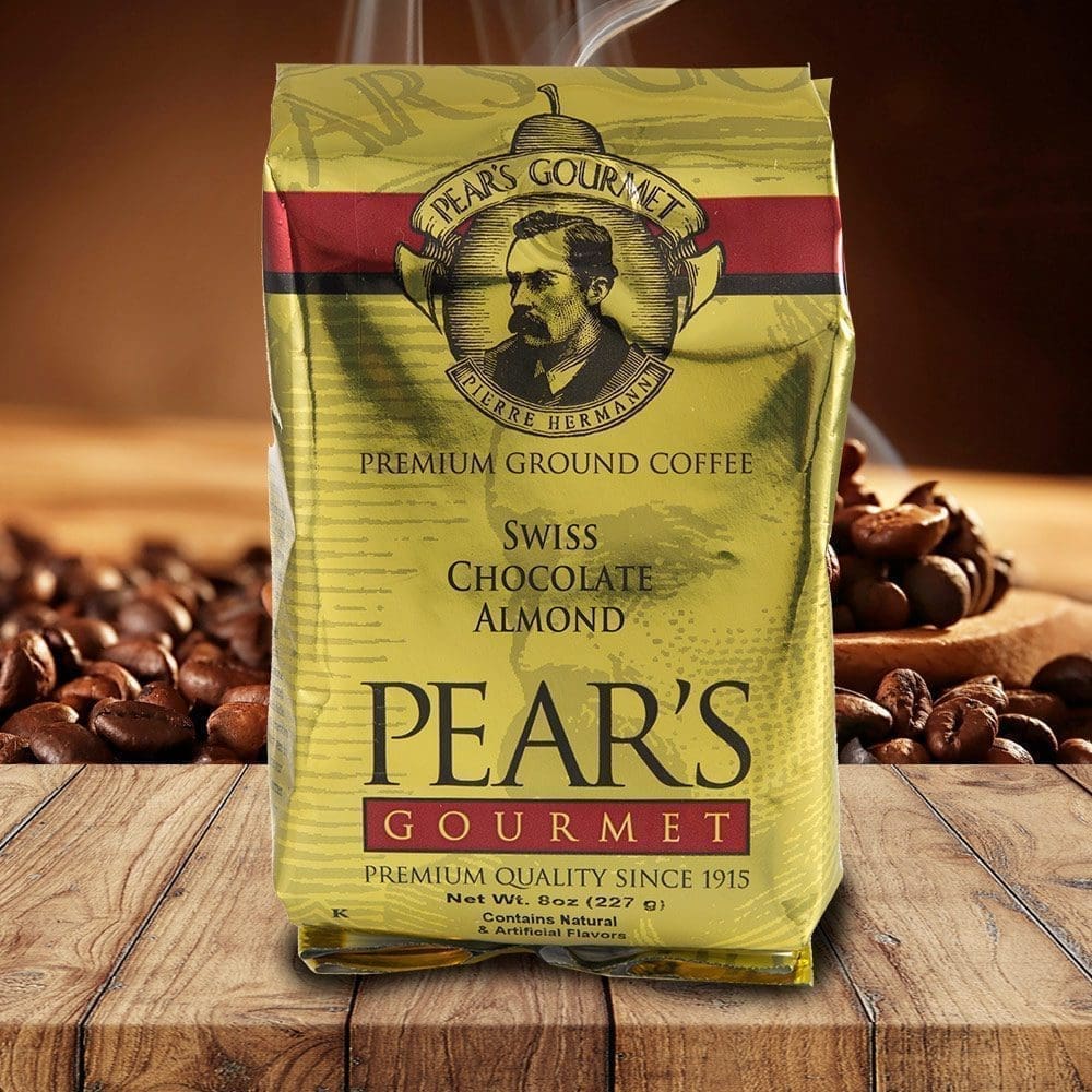 Pears Ground Coffee Flavored Swiss Chocolate Almond 8oz 6 PACK