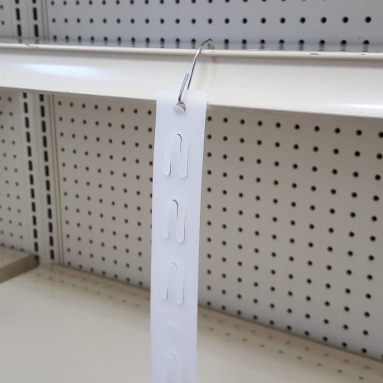 Heavy Plastic Merchandising Strip with 12 clips 100 Pack