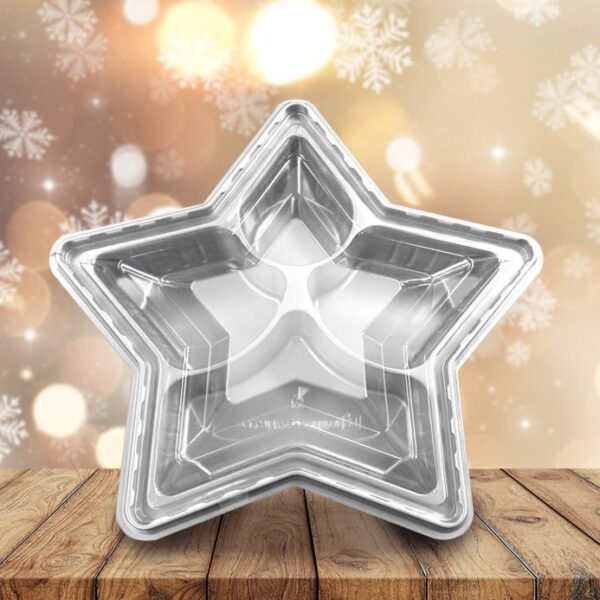 Holiday Silver Star Tray with four cells - 45 Pack (370155) PREBOOK