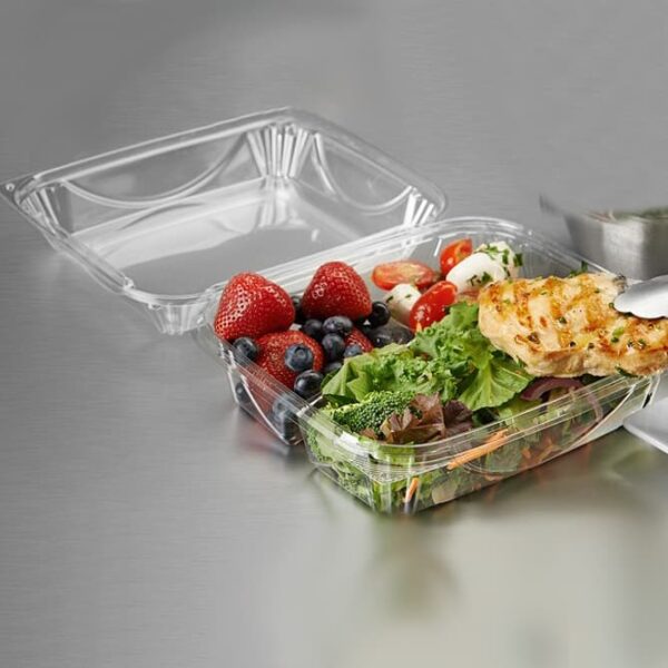 9 inch 3 Compartment Visibly Fresh Clamshell - 100 Pack (260758)