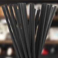 Giant Wrapped Straws Black - 1200 Pack (180043)