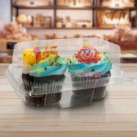2 Count Plastic Cupcake Containers - 100 Pack (260569)