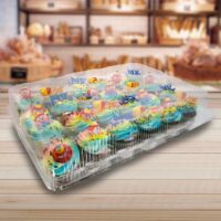 24 Count Plastic Cupcake Container - 60 Pack (260604)