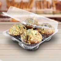 4 Count Large Muffin Plastic Cupcake Container - 300 Pack (260246)