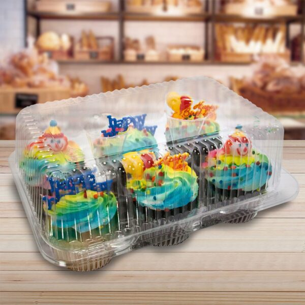 6 Count High Top Plastic Cupcake Container - 300 Pack (260691)