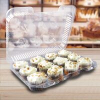 12 Count Mini Muffin Plastic Cupcake Container - 500 Pack (260260)