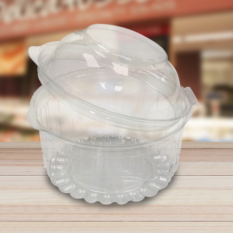 8oz Clear Plastic Food Disposable Take Away Hinged LID SAUCE POT Cup x 250