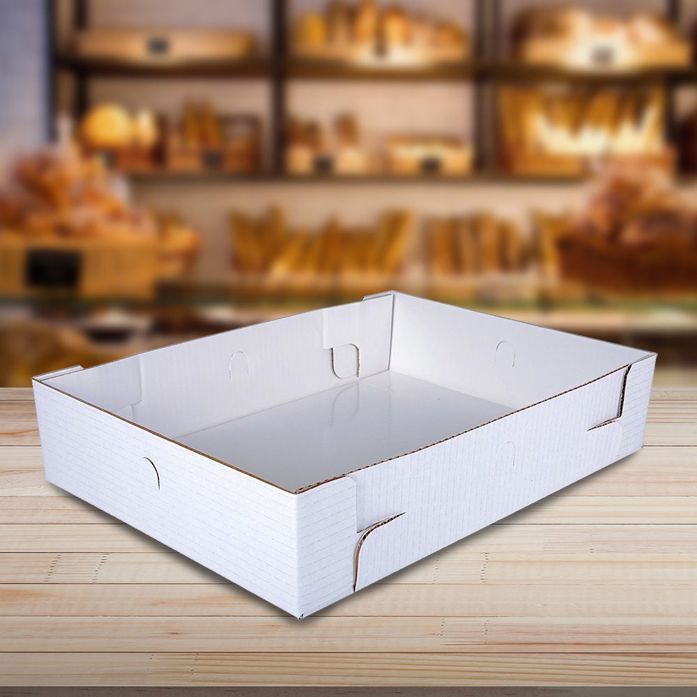 19" x 14" x 5" White Paperboard Half Sheet Cake Bakery Box Restaurant 50-Pack 