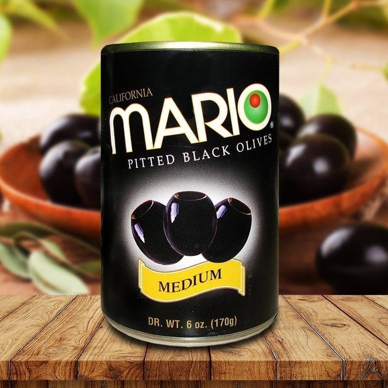 Mario MEDIUM Ripe Pitted Olives 6 oz The Brenmar Company
