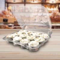 12 Count Mini High Top Muffin Plastic Cupcake Container - 225 Pack (260570)