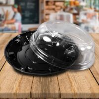 10 inch Pie Container Black Base High Dome Lid - 100 Pack (260046)