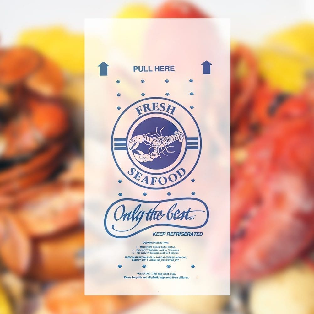 Seafood Bags Fresh Seafood Take Out Bag 9 x 15 x 1.75 in.