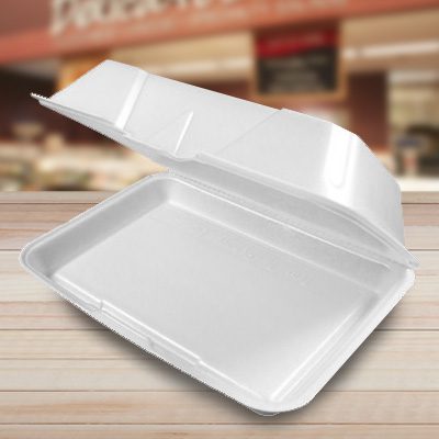 Dart Foam Hinged Lid Containers, 6.4W x 9.3d x 2.6H, White, 200/Carton