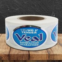 Veal Silver Foil Label - 1 roll of 500 (500152)