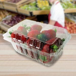 Vented Berry Container With Hinged Lid 1 Quart Brenmar