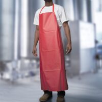 Vinyl Red Apron with Pocket 7 mil (130011)