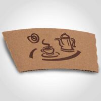 Sleeve for Hot Cups - Kraft with Printed Coffee Cup