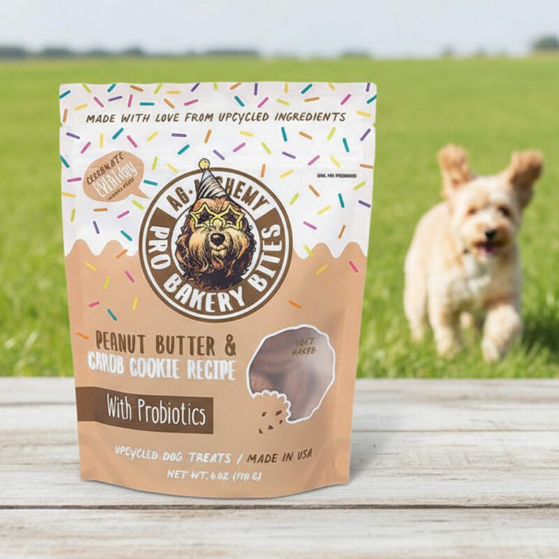 47507-Peanut-Butter-Carob-6oz Pro Bakery Dog Bites Peanut Butter Carob with Probiotics 6oz pack of 12