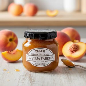 La Vieja Fabrica Fruit Spread Premium Peach Jam 9.9 oz. jar in a 8 pack