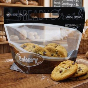 Takeout cookie bag with zipper closure medium size for half dozen cookies