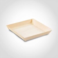 Square Samurai Wooden Dish - 8oz 5.2 x 5.2 x 0.79 inches